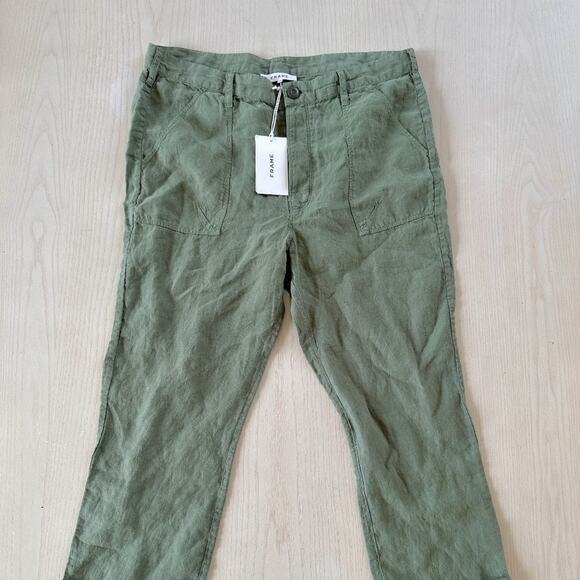 Frame Denim Le Beau Linen Capri Pant NWT - Picture 4 of 5